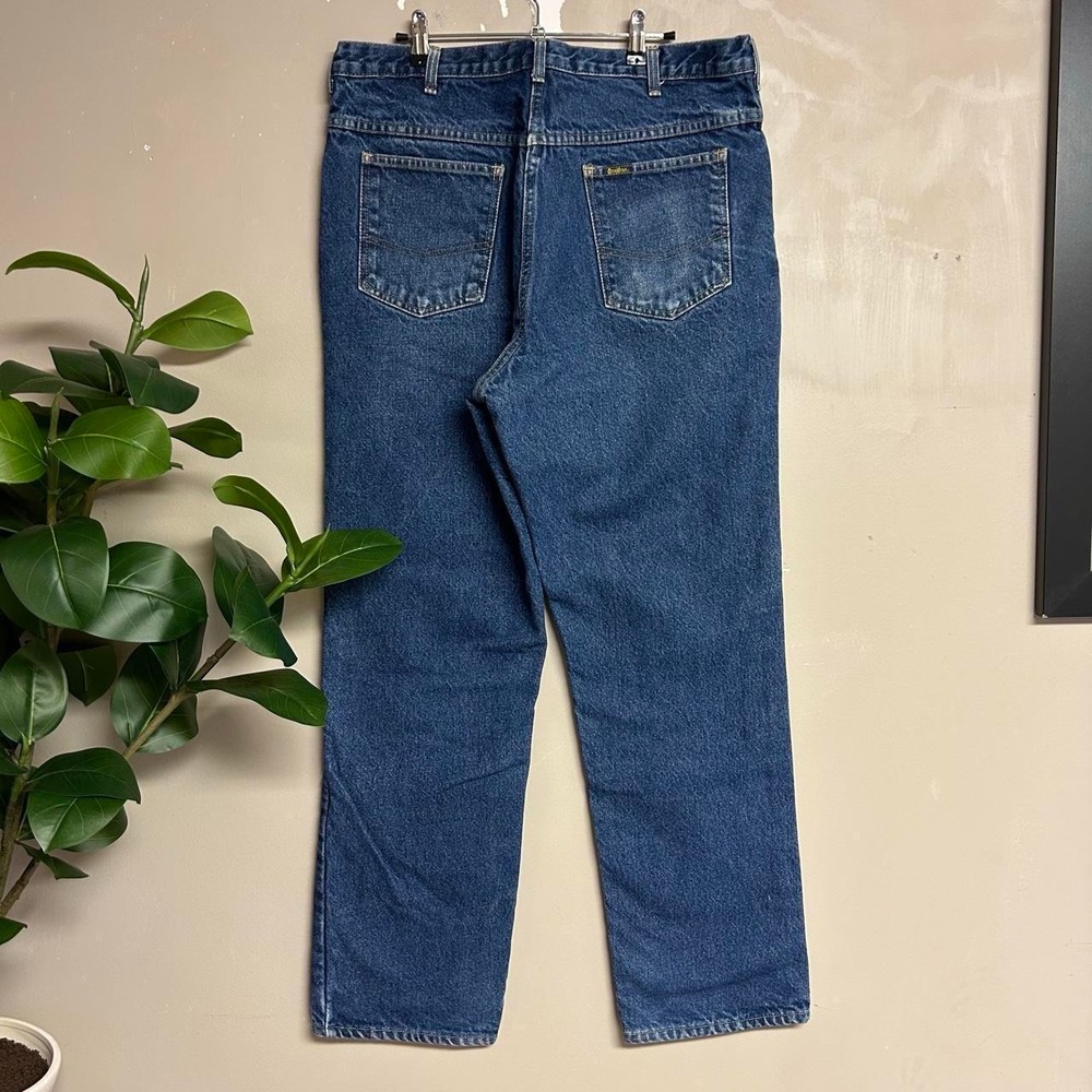 Vintage 80s OshKosh Flannel Lined Jeans Dark Wash 36x32 Mens Workwear Denim